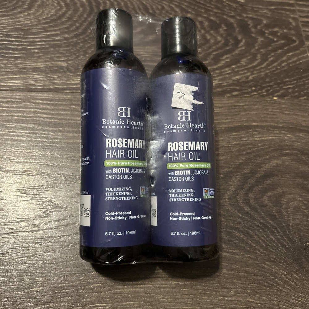 2 PACK + Tips Botanic Hearth 100% Pure Rosemary Oil For Hair Growth 6.7oz NEW
